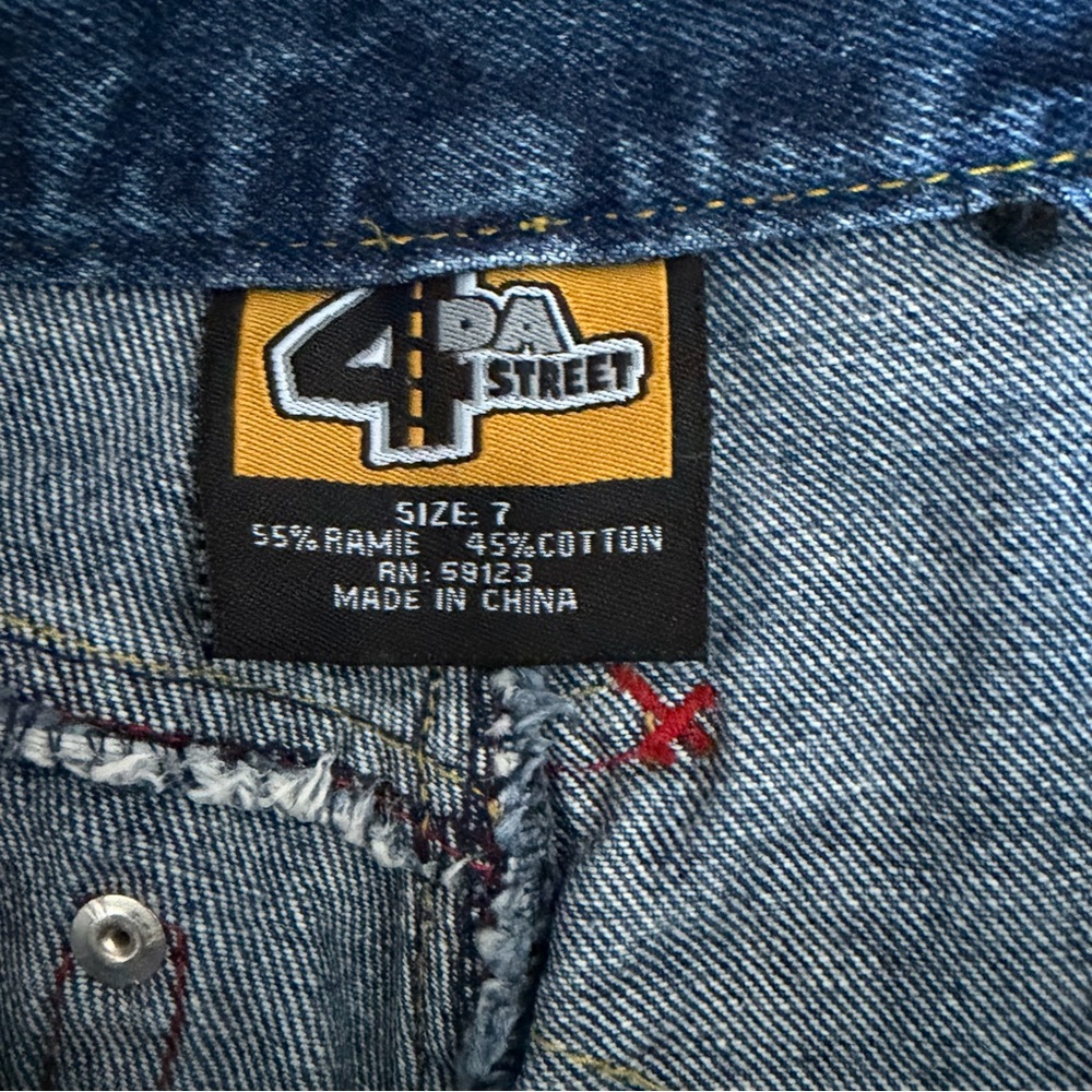 Kids Denim Harlem Globetrotters Shorts‎ 4 Da Street Size 7 EUC - Picture 6 of 6
